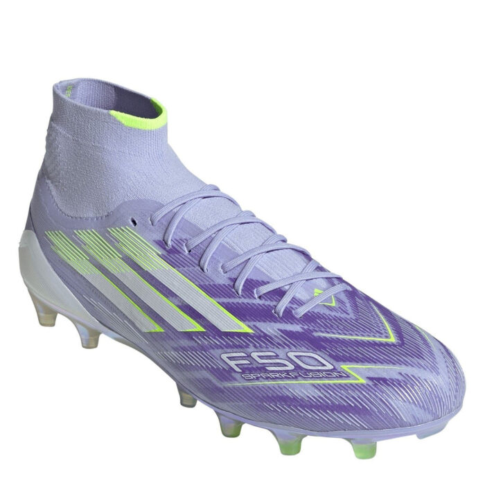 adidas Womens F50 Sparkfusion Firm Ground Football Boots – Purple/Lemon – view 3