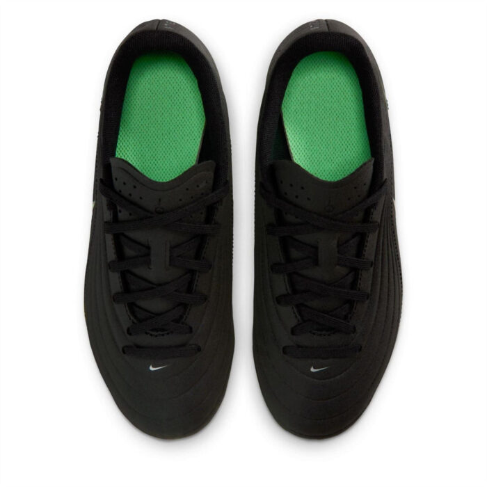 Nike Junior Firm Ground Football Boots – Black/Green – view 6