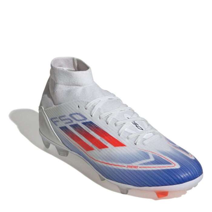 adidas F50 Firm Ground Football Boots – White/Red/Blue – view 3