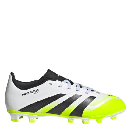 adidas Predator 4 Junior Firm Ground Football Boots – White/Blk/Lemon