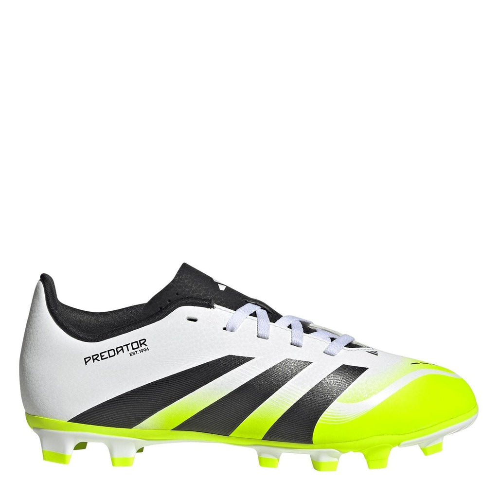 adidas Predator 4 Junior Firm Ground Football Boots – White/Blk/Lemon