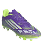 adidas F50 Messi Junior Firm Ground Football Boots – Purple/White – view 3