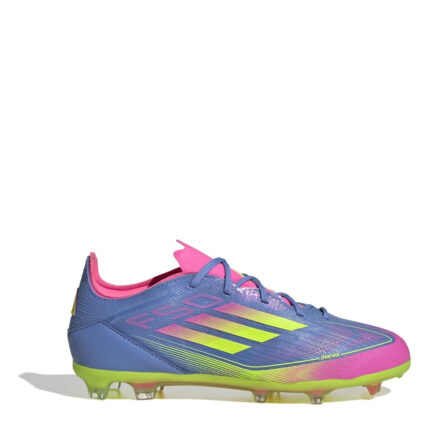 adidas F50 Junior Firm Ground Football Boots – Blue/Lemon