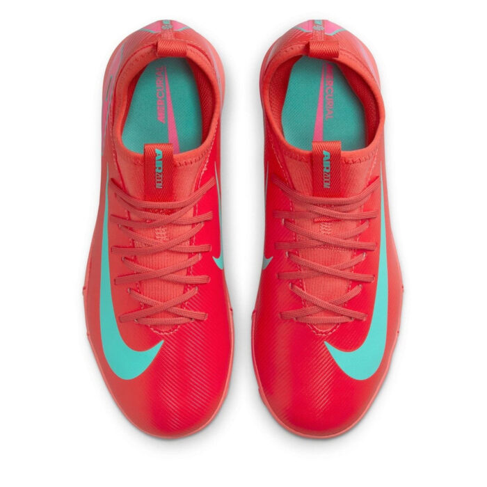 Nike Zoom Mercurial Vapor 16 Junior Turf Football Boots – Red/Green – view 6