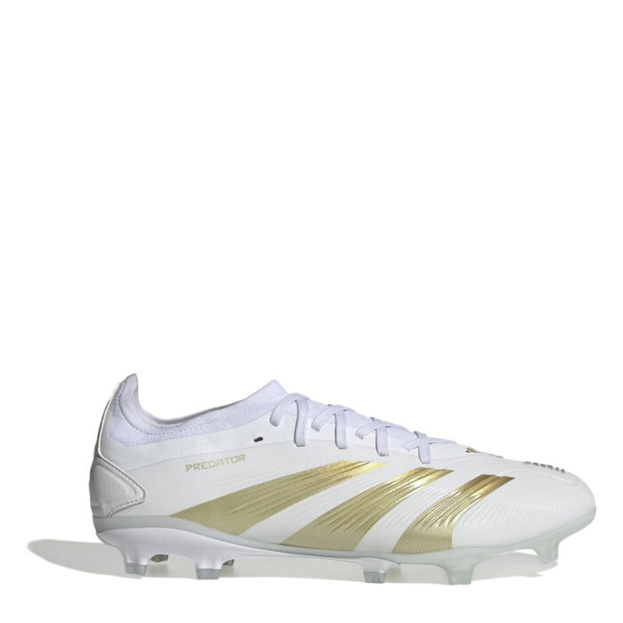 adidas Predator 24 Firm Ground Football Boots – White/Gold Met – view 7