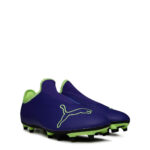 Puma Finesse Laceless Junior Firm Ground Football Boots – Purple/Green – view 4