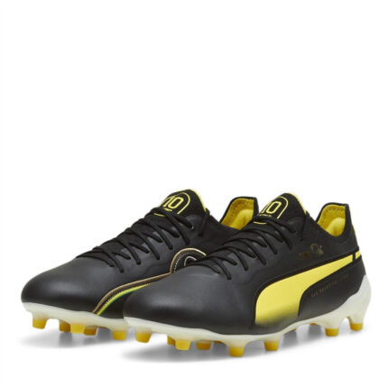 Puma King Firm Ground Football Boots – Blk/Wht/Yellow