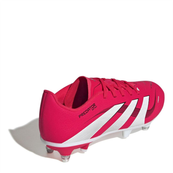 adidas Predator Junior Soft Ground Football Boots – Red/White – view 4