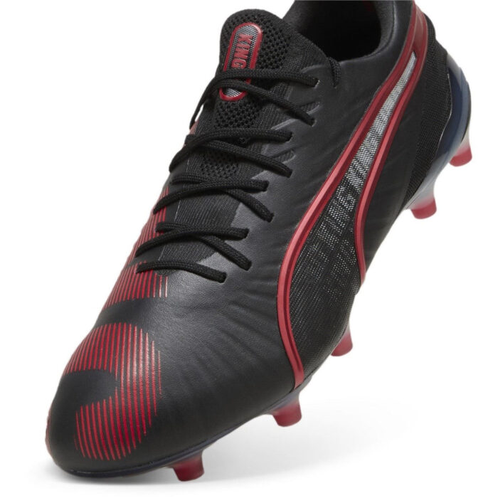 Puma King Firm Ground Football Boots – Black/Red – view 6