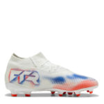 Puma Future 8 Junior Firm Ground Football Boots – White/Black/Red – view 4