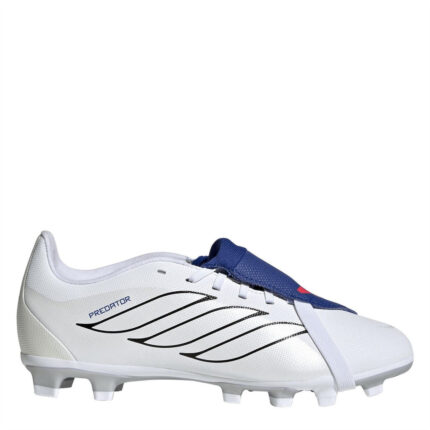 adidas Predator Fold Over Tongue Junior Firm Ground Football Boots – White/Blue