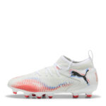 Puma Future 8 Junior Firm Ground Football Boots – White/Black/Red – view 2