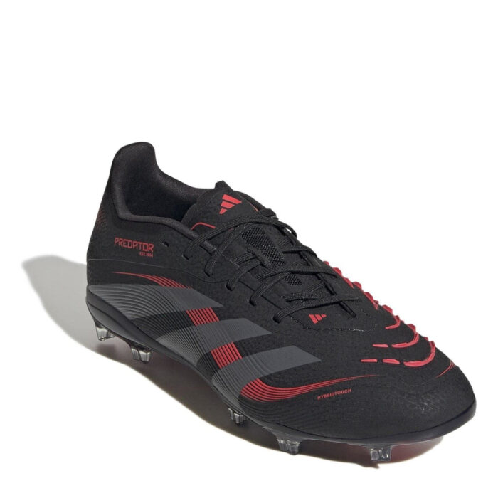 adidas Predator Junior Firm Ground Football Boots – Black/Grey – view 3