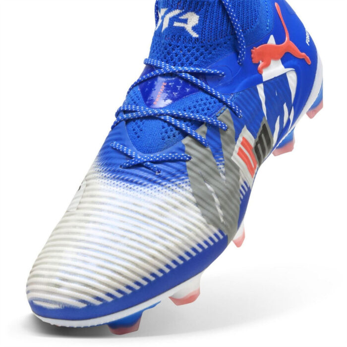 Puma Future 8 Firm Ground Football Boots – White/Blue – view 6