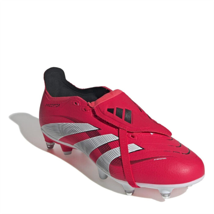adidas Predator Soft Ground Football Boots – Red/White – view 3