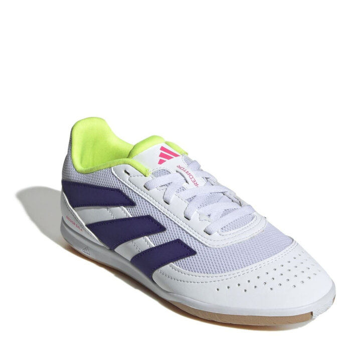 adidas Predator Junior Indoor Football Boots – White/Pink – view 3