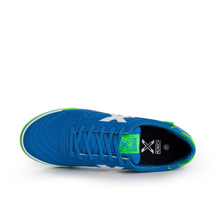 Munich G3 Profit Indoor Football Boots – Blue/FluGreen - Image 3