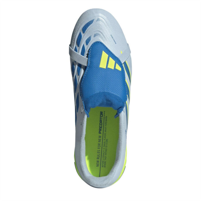 adidas Predator Fold Over Tongue Junior Firm Ground Football Boots – Blue/Yellow – view 5