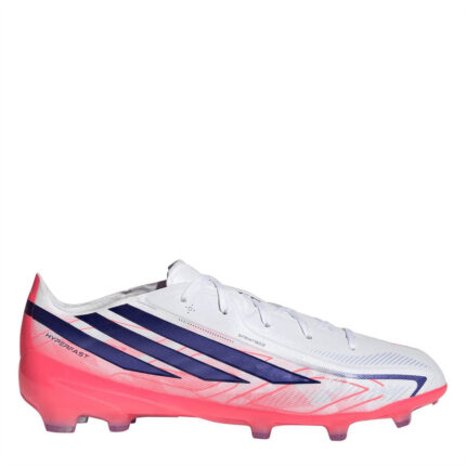 adidas Hyperfast Junior Firm Ground Football Boots – White/Coral