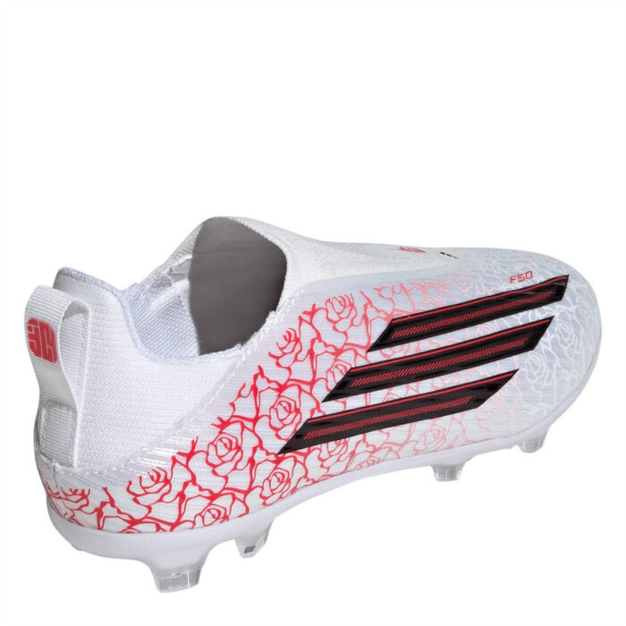 adidas F50 Junior Multi-Ground Football Boots – White/Blk/Red - Image 4