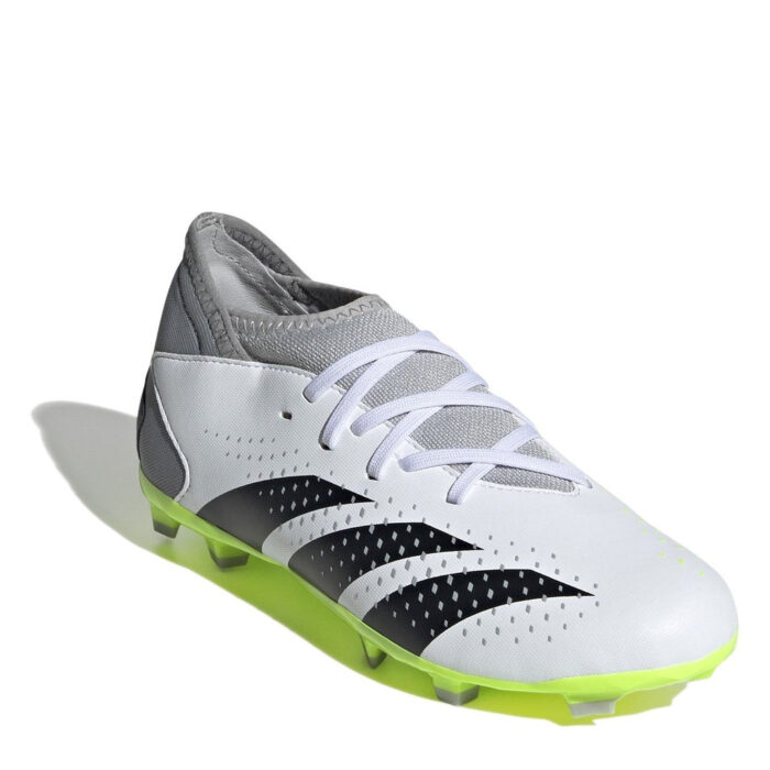 adidas Predator Accuracy.3 Junior Firm Ground Football Boots – Wht/Blk/Lemon – view 3