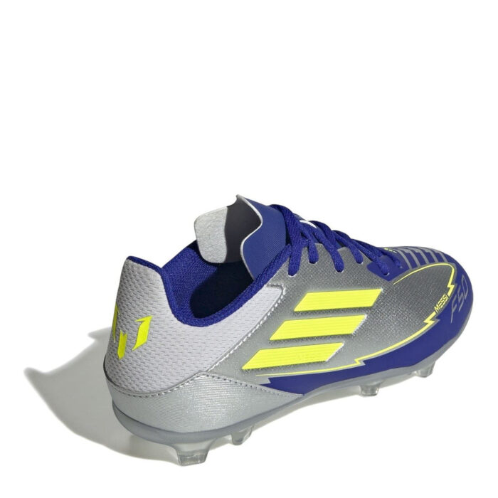 adidas F50 Junior Firm Ground Football Boots – Silver/Blue – view 4