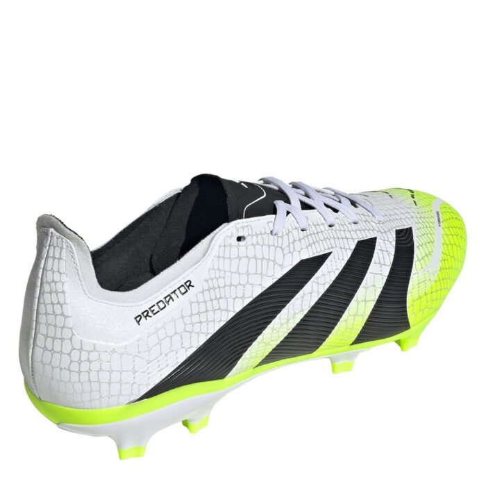 adidas Predator Firm Ground Football Boots – White/Blk/Lemon - Image 4