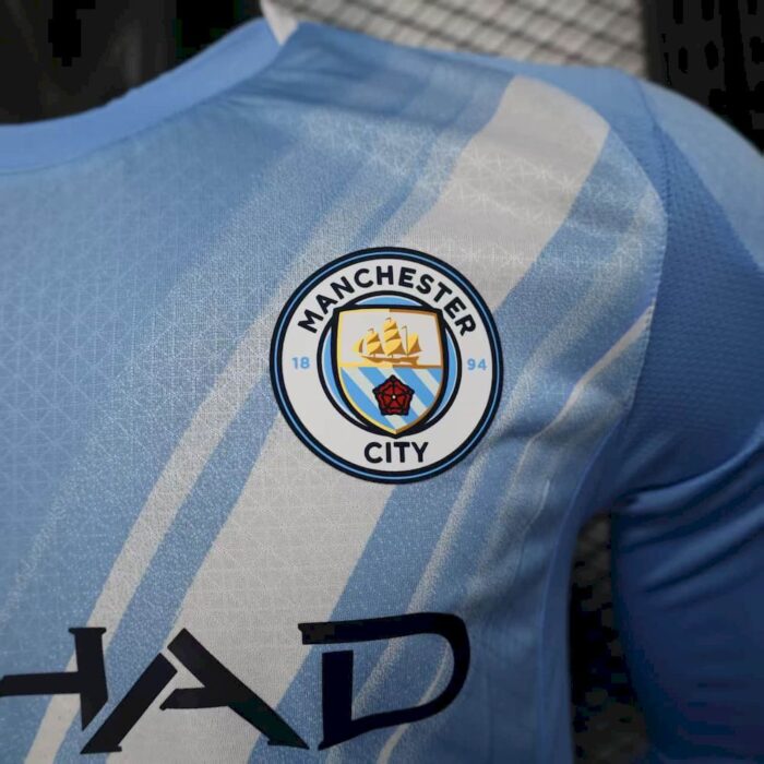 Mens Manchester City 2025/26 Home Long Sleeve Jersey Player Version 10