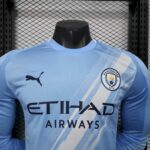 Mens Manchester City 2025/26 Home Long Sleeve Jersey Player Version 9