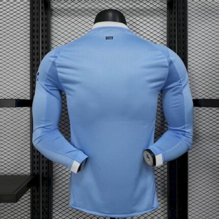 Mens Manchester City 2025/26 Home Long Sleeve Jersey Player Version 1