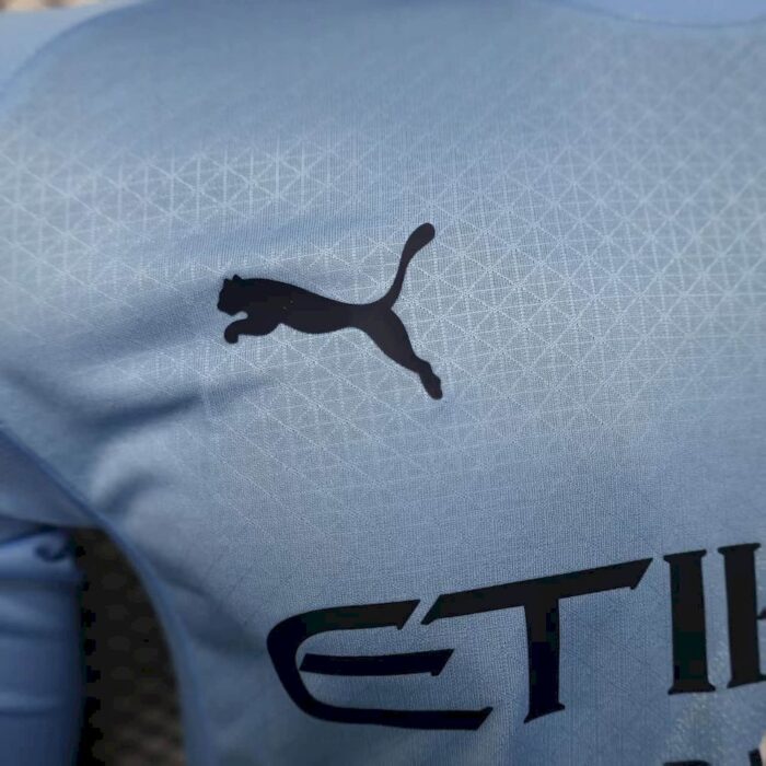 Mens Manchester City 2025/26 Home Long Sleeve Jersey Player Version 5