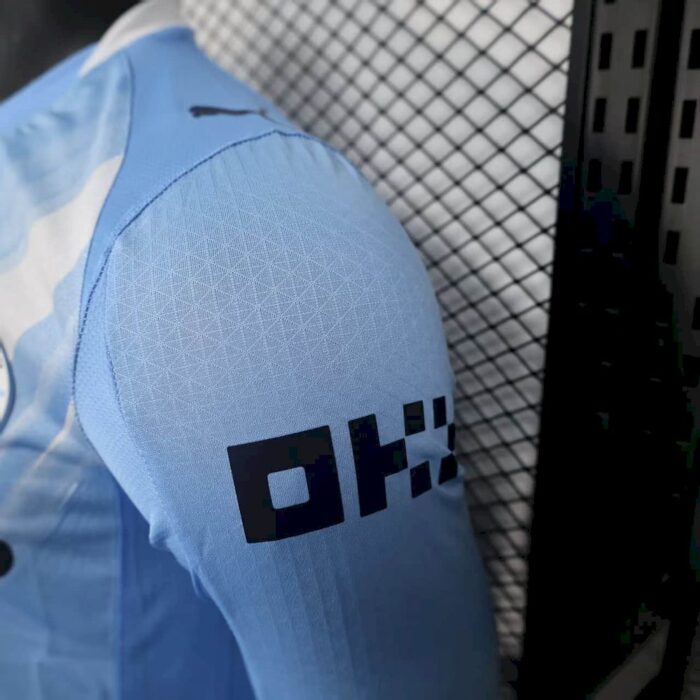 Mens Manchester City 2025/26 Home Long Sleeve Jersey Player Version 4
