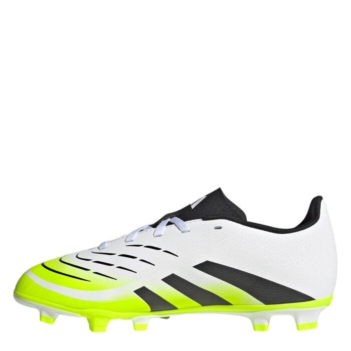 adidas Predator Junior Firm Ground Football Boots – White/Blk/Lemon – view 2