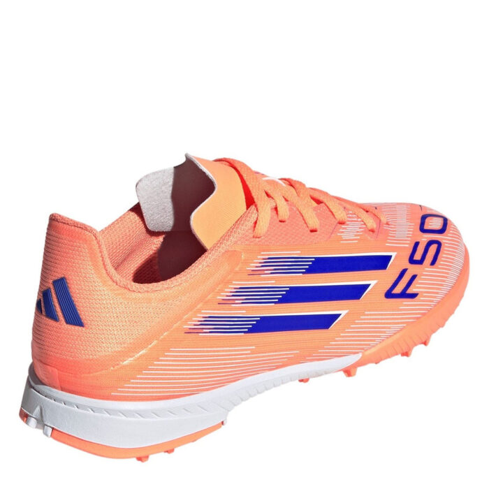 adidas F50 Messi Junior Turf Football Boots – Orange/Blue – view 4