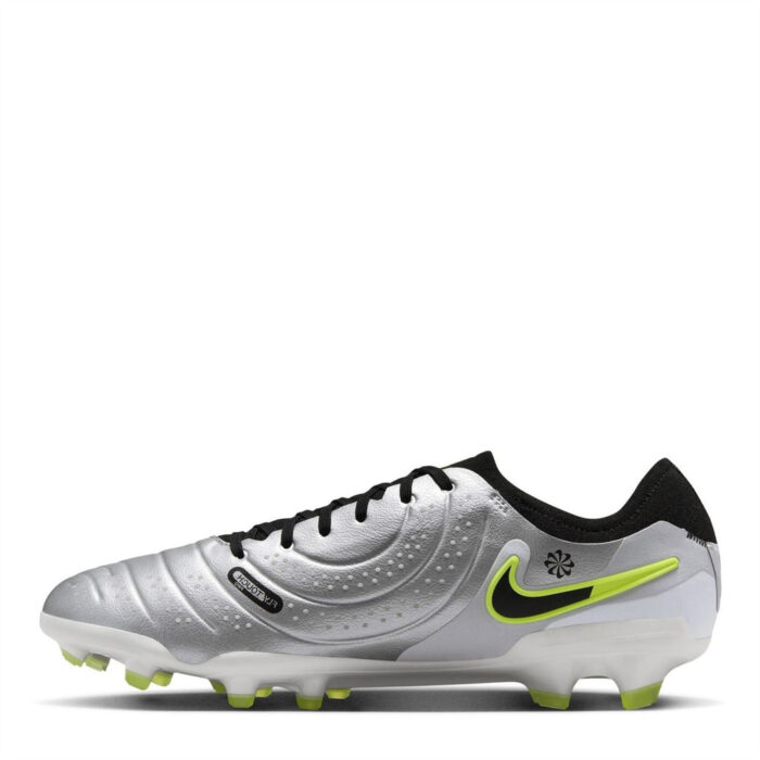 Nike Tiempo Legend 10 Firm Ground Football Boots – Silver/Volt - Image 2