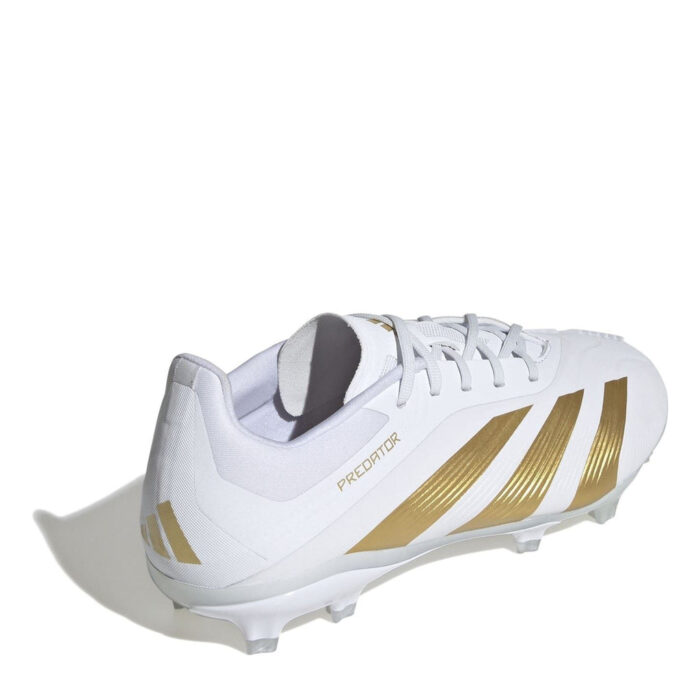 adidas Predator 24 Junior Firm Ground Football Boots – White/Gold/Wht – view 4