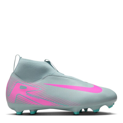 Nike Zoom Mercurial Superfly 10 Junior Firm Ground Football Boots – Grey/Pink