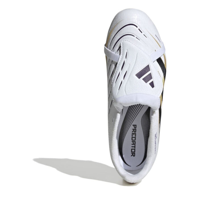 adidas Predator Junior Firm Ground Football Boots – White/Blk/Gold – view 5