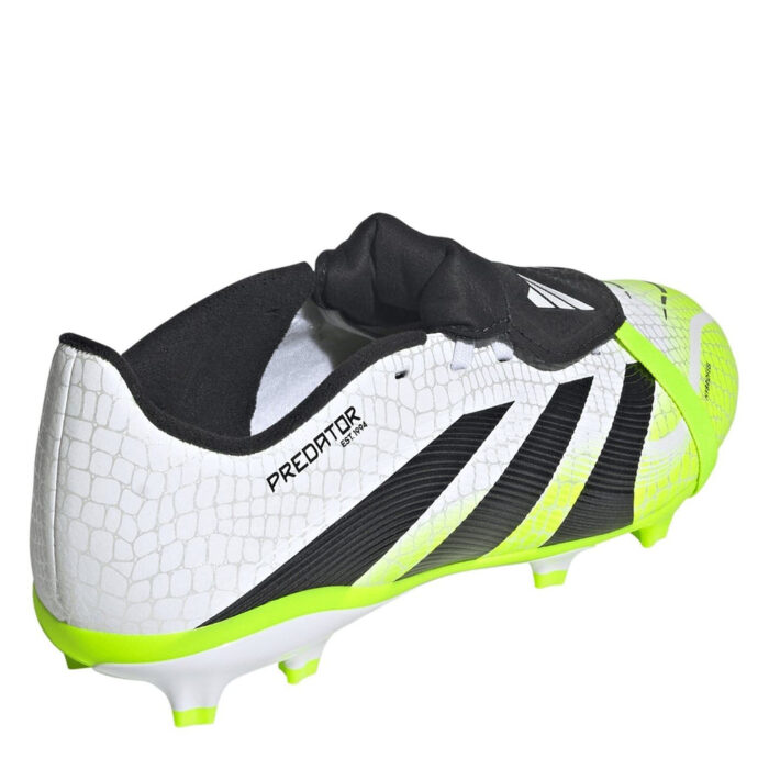 adidas Predator Junior Firm Ground Football Boots – White/Blk/Lemon – view 4