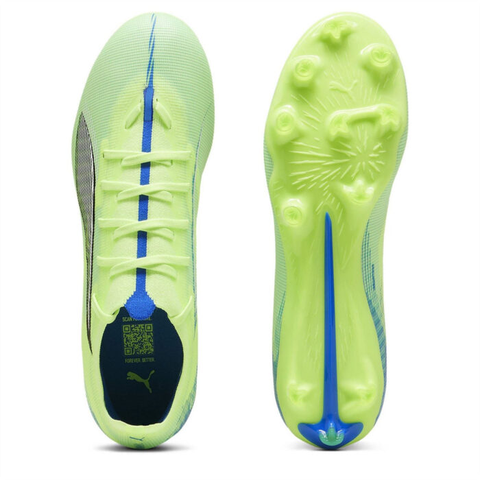 Puma Ultra 5 Firm Ground Football Boots – Green/Wht/Blue – view 3