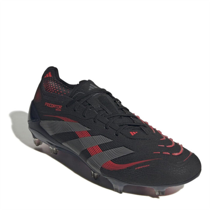 adidas Predator Firm Ground Football Boots – Black/Grey - Image 3