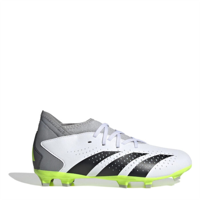 adidas Predator Accuracy.3 Junior Firm Ground Football Boots – Wht/Blk/Lemon – view 7