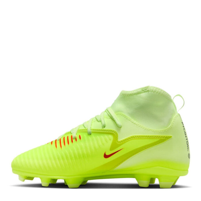 Nike Phantom 6 Junior Multi-Ground Football Boots – Volt/Crimson – view 2