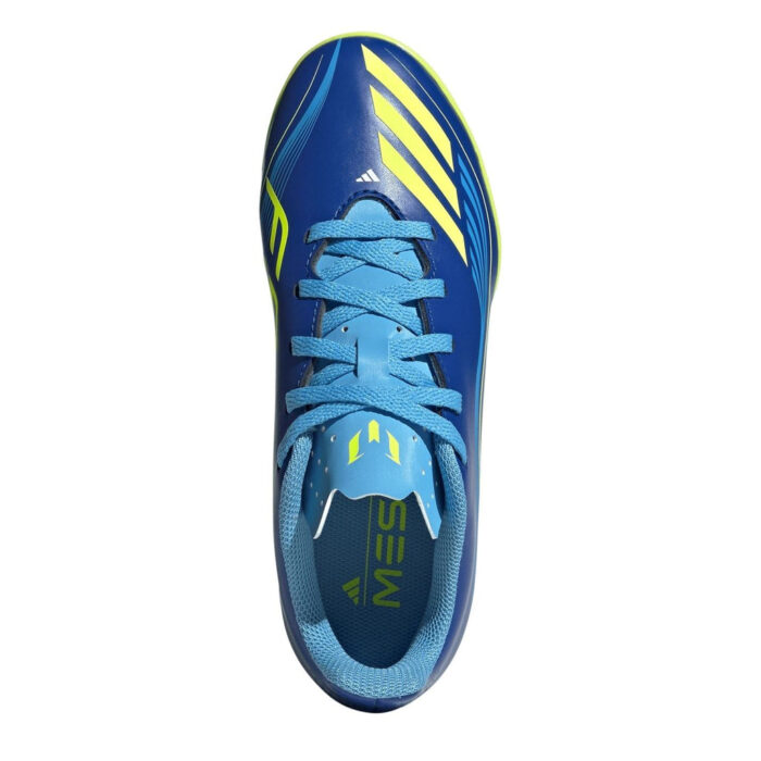 adidas F50 Messi Junior Turf Football Boots – Blue/Yellow - Image 4