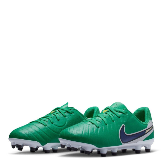 Nike Tiempo Legend 10 Junior Firm Ground Football Boots – Green/Black - Image 4