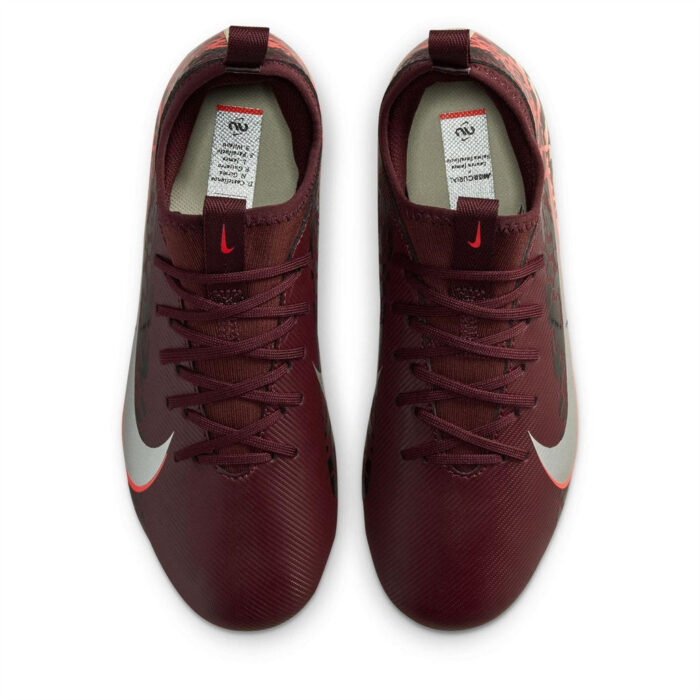 Nike Zoom Mercurial Vapor 16 Junior Firm Ground Football Boots – Burgundy/Print – view 6