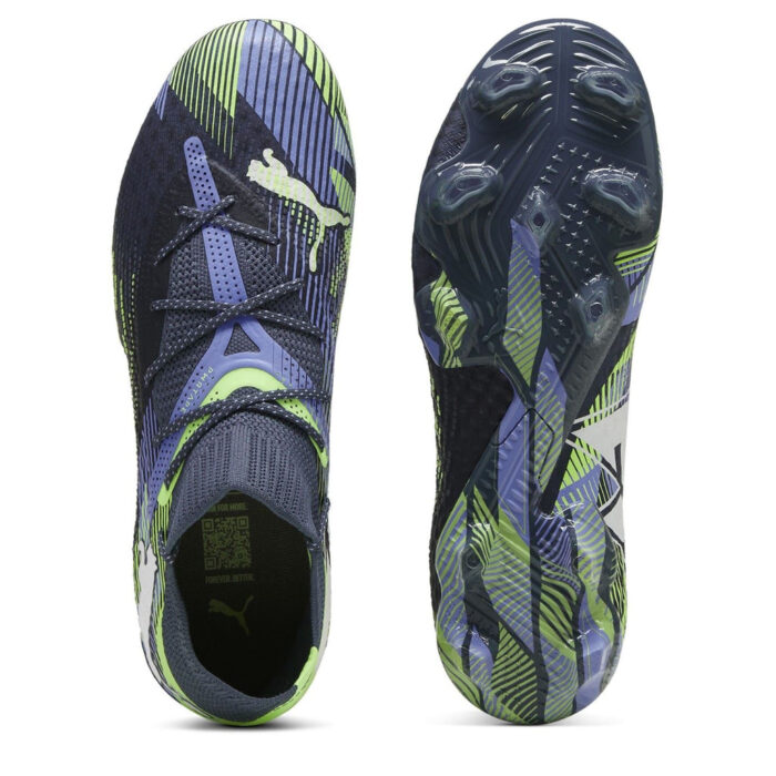 Puma Womens Future 7 Firm Ground Football Boots – Grey/White/Grn – view 3