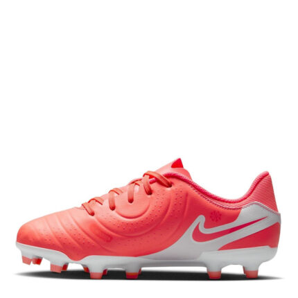 Nike Tiempo Legend 10 Junior Firm Ground Football Boots – Red/White – view 2