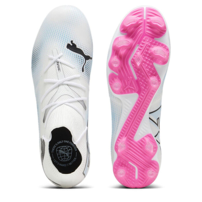 Puma Future 7 Firm Ground Football Boots – White/Blk/Pink – view 3