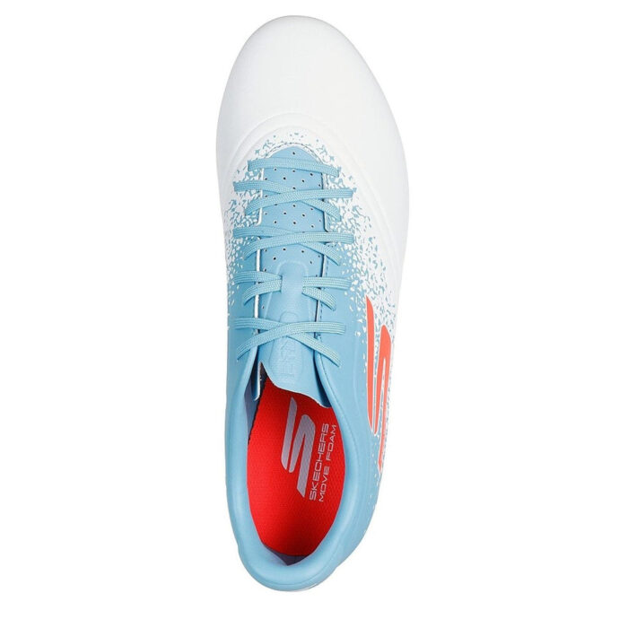 Skechers Razor Firm Ground Football Boots – White/Blue – view 5